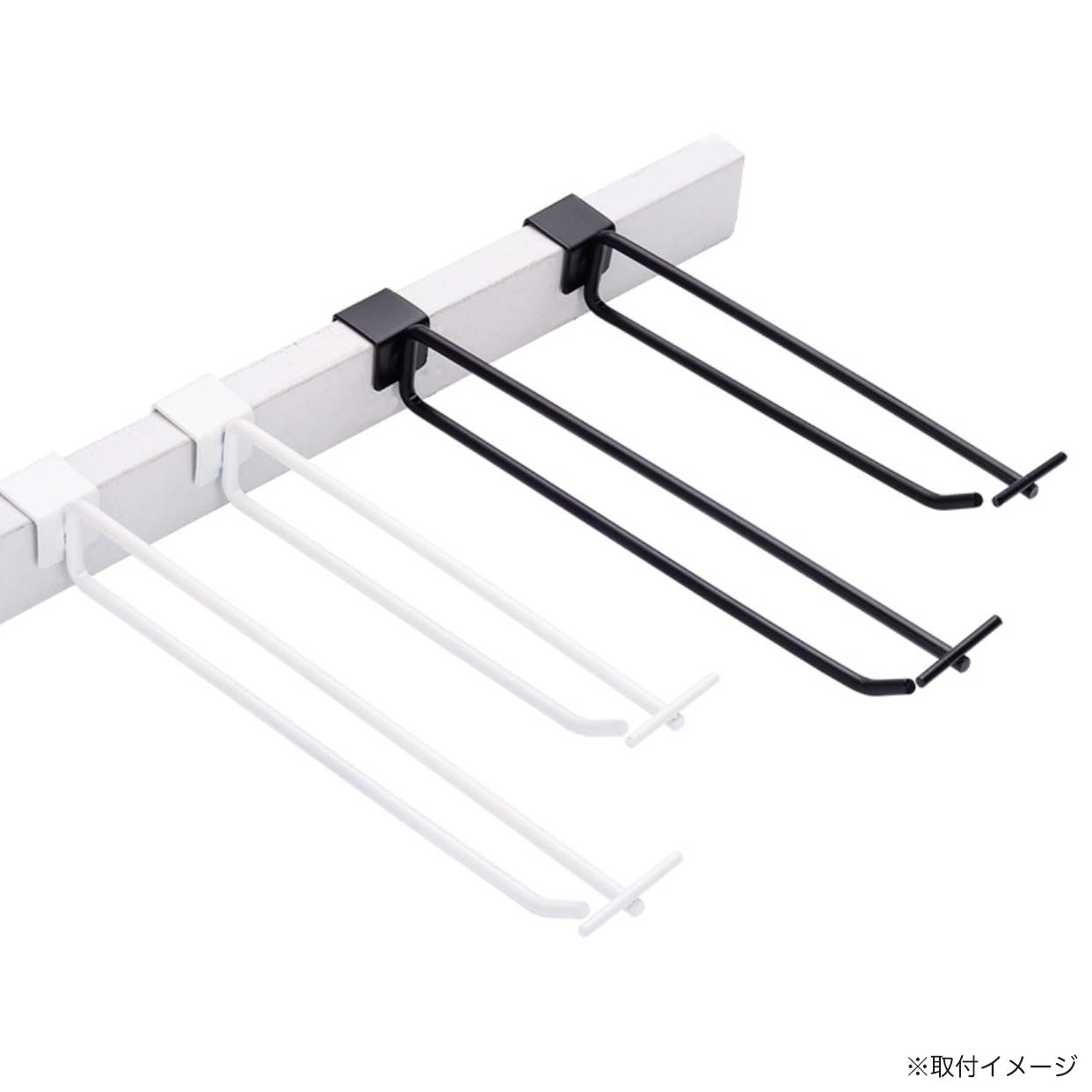 楽棚 陳列什器 オプション 2段フックPホルダー付 ゴンドラ用フック 店舗用 陳列什器 ゴンドラ什器 陳列棚 陳列台 店舗用什器 ストア家具 お店 ユニット スチールラック スーパー コンビニ ドラッグストア 物販 商品棚 - 楽棚（スーパー・コンビニ商品棚、陳列棚、ゴンドラ什器・スチールラック）