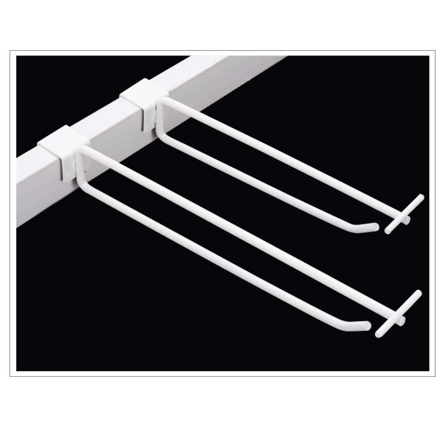 楽棚 陳列什器 オプション 2段フックPホルダー付 ゴンドラ用フック 店舗用 陳列什器 ゴンドラ什器 陳列棚 陳列台 店舗用什器 ストア家具 お店 ユニット スチールラック スーパー コンビニ ドラッグストア 物販 商品棚 - 楽棚（スーパー・コンビニ商品棚、陳列棚、ゴンドラ什器・スチールラック）