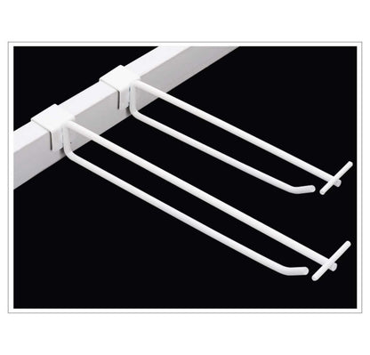 楽棚 陳列什器 オプション 2段フックPホルダー付 ゴンドラ用フック 店舗用 陳列什器 ゴンドラ什器 陳列棚 陳列台 店舗用什器 ストア家具 お店 ユニット スチールラック スーパー コンビニ ドラッグストア 物販 商品棚 - 楽棚（スーパー・コンビニ商品棚、陳列棚、ゴンドラ什器・スチールラック）