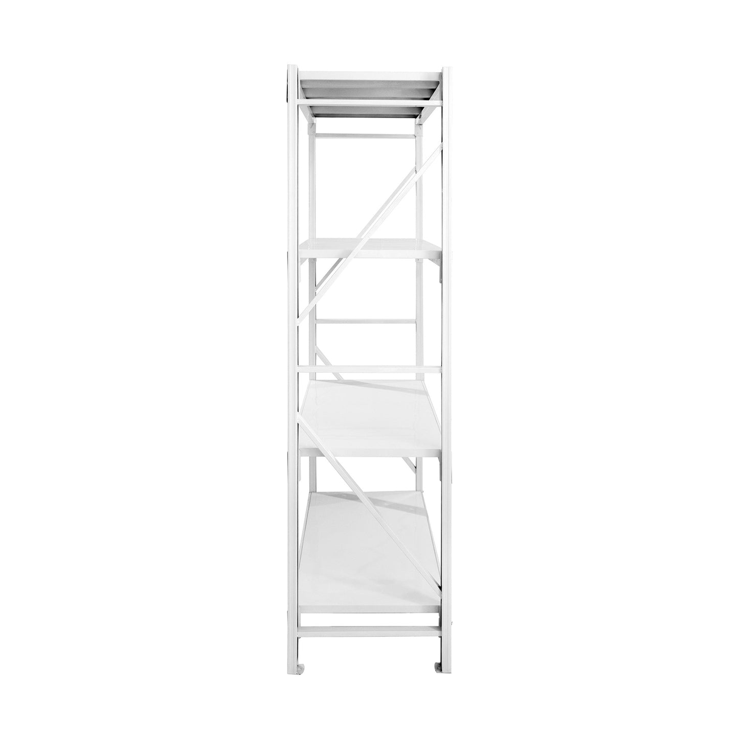 【ボルトレス組立て簡単】楽棚 スチールラック スチール棚 収納棚 業務用 保管棚 4段 耐荷重100kg ホワイト 白 安い おしゃれ 倉庫 在庫 ガレージ 物置 / 幅1000×奥行500×高さ2000（mm） - 楽棚（スーパー・コンビニ商品棚、陳列棚、ゴンドラ什器・スチールラック）