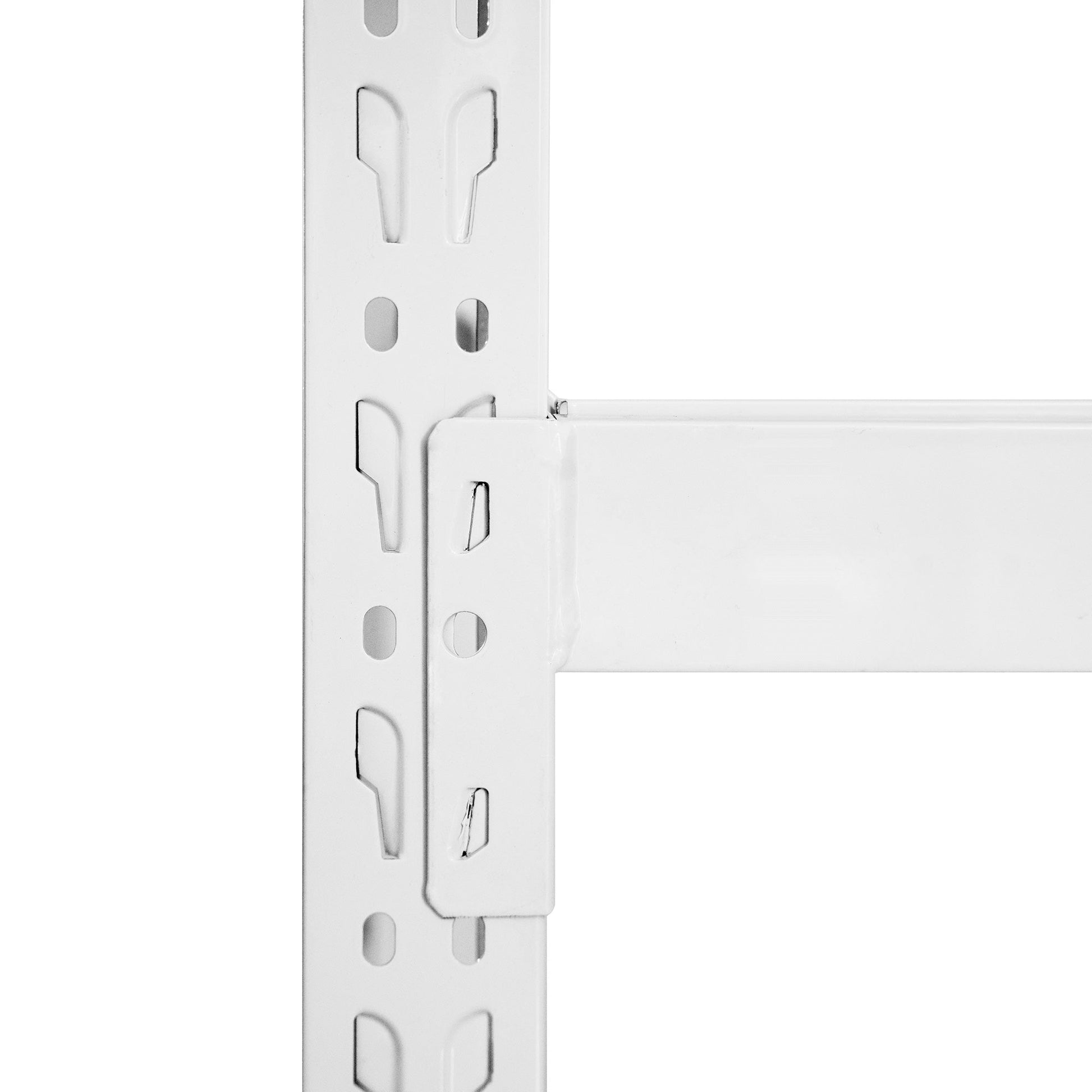 【ボルトレス組立て簡単】楽棚 スチールラック スチール棚 収納棚 業務用 保管棚 4段 耐荷重100kg ホワイト 白 安い おしゃれ 倉庫 在庫 ガレージ 物置 / 幅200o×奥行50o×高さ2000（mm） - 楽棚（スーパー・コンビニ商品棚、陳列棚、ゴンドラ什器・スチールラック）