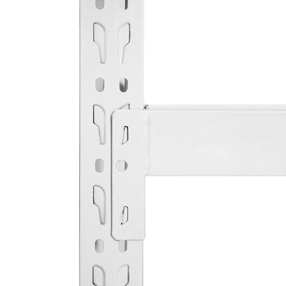 【ボルトレス組立て簡単】楽棚 スチールラック スチール棚 収納棚 業務用 保管棚 4段 耐荷重100kg ホワイト 白 安い おしゃれ 倉庫 在庫 ガレージ 物置 / 幅200o×奥行50o×高さ2000（mm） - 楽棚（スーパー・コンビニ商品棚、陳列棚、ゴンドラ什器・スチールラック）